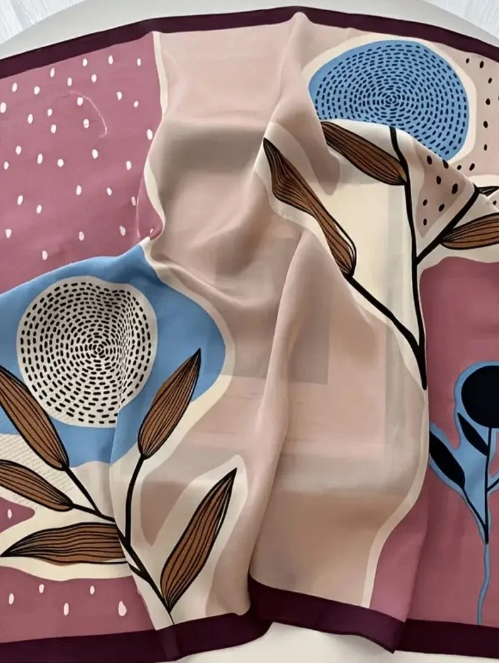 Silk-Feel Multi-Color Women's Fashion Scarf - Elegant  Head Scarf , Neck Scarf